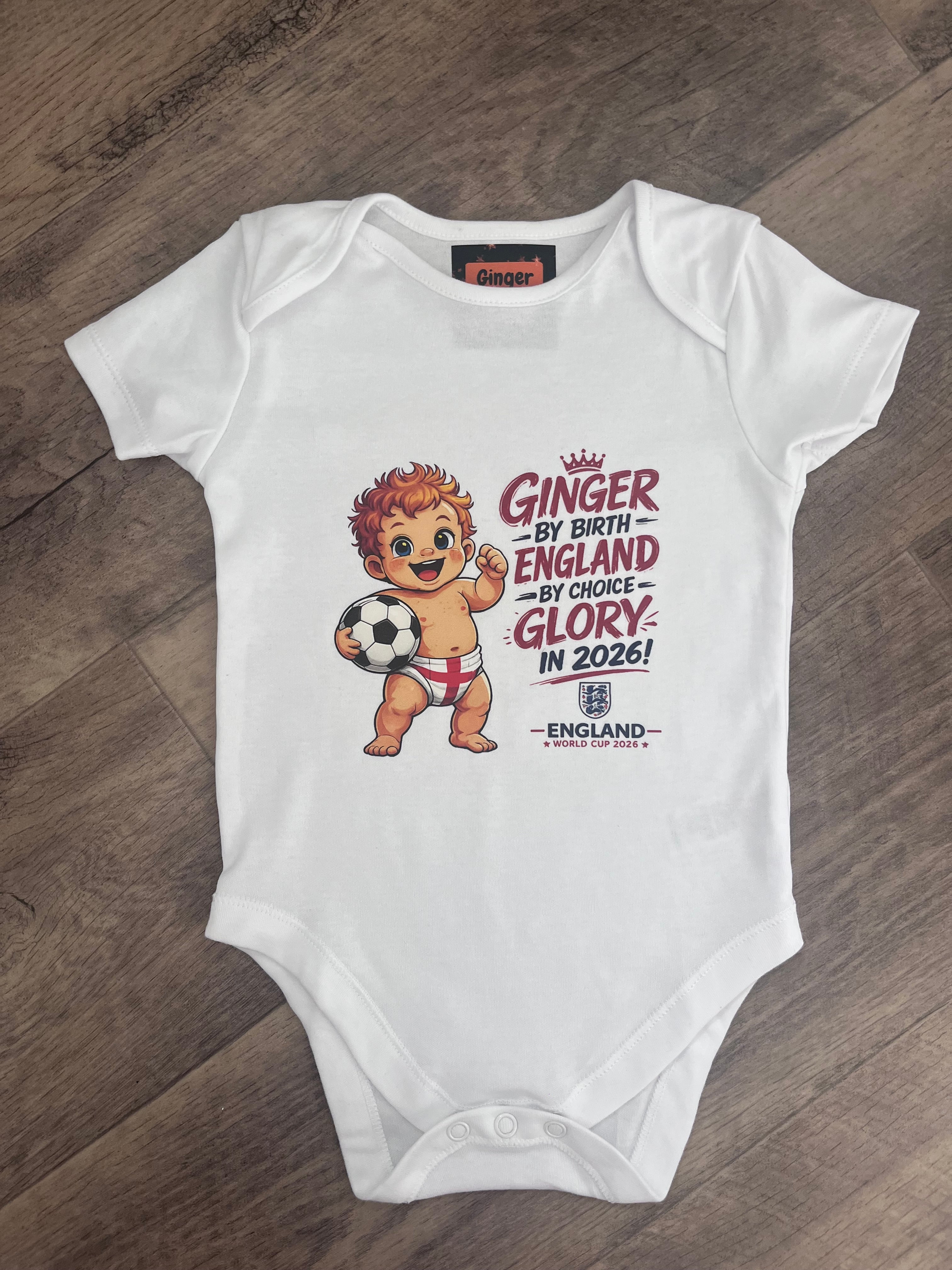 Ginger Baby England World Cup 2026 Bodysuit