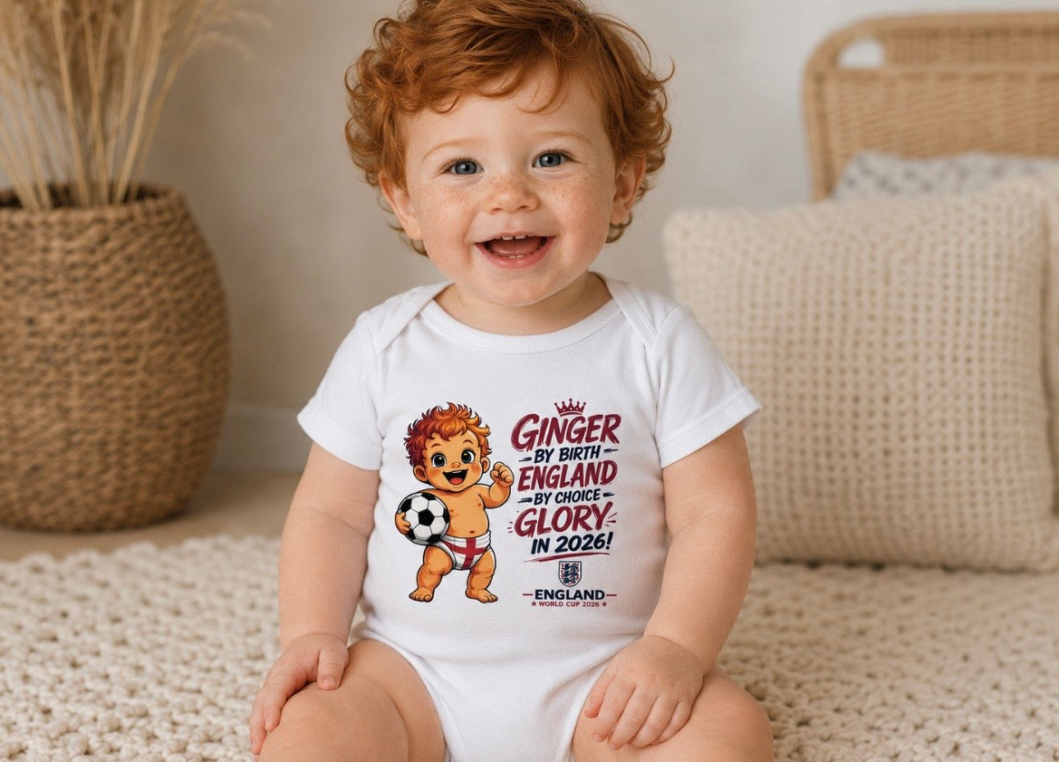 Ginger Baby England World Cup 2026 Bodysuit
